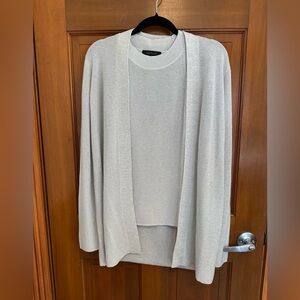 Ann Taylor Silver Tank and Sweater Set